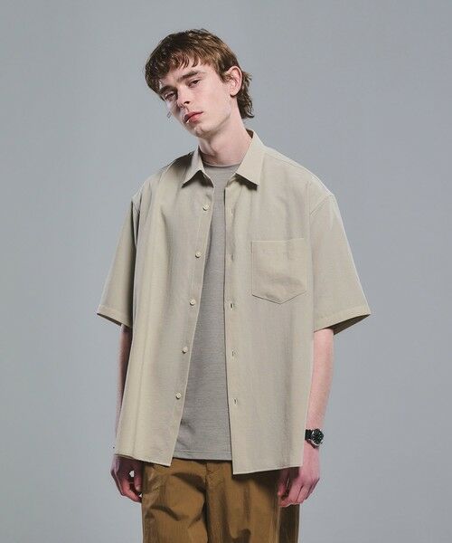 green label relaxing / グリーンレーベル リラクシング シャツ・ブラウス | ワッシャー ポプリン ボックスシルエット 半袖 シャツ | 詳細1