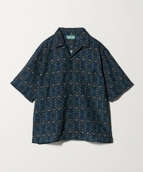 green label relaxing / グリーンレーベル リラクシング シャツ・ブラウス | DEYROLLE オープンカラー 半袖 シャツ（NAVY）