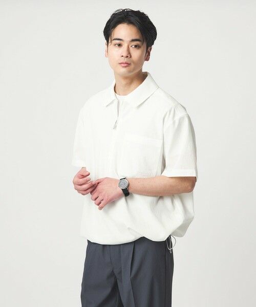 green label relaxing / グリーンレーベル リラクシング シャツ・ブラウス | 【別注】＜Marmot＞ハーフジップ 半袖 シャツ -はっ水- | 詳細4