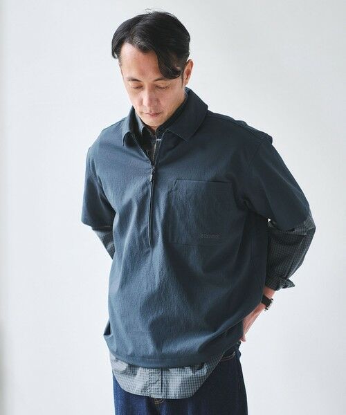 green label relaxing / グリーンレーベル リラクシング シャツ・ブラウス | 【別注】＜Marmot＞ハーフジップ 半袖 シャツ -はっ水- | 詳細9