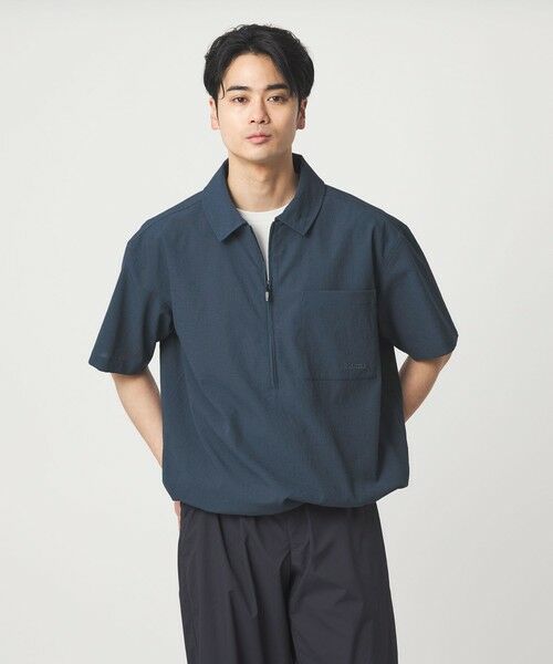 green label relaxing / グリーンレーベル リラクシング シャツ・ブラウス | 【別注】＜Marmot＞ハーフジップ 半袖 シャツ -はっ水- | 詳細13