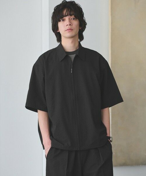 green label relaxing / グリーンレーベル リラクシング シャツ・ブラウス | 【WEB限定】＜GLR or＞ジップ ショートスリーブ 半袖 シャツ -吸水速乾- | 詳細1