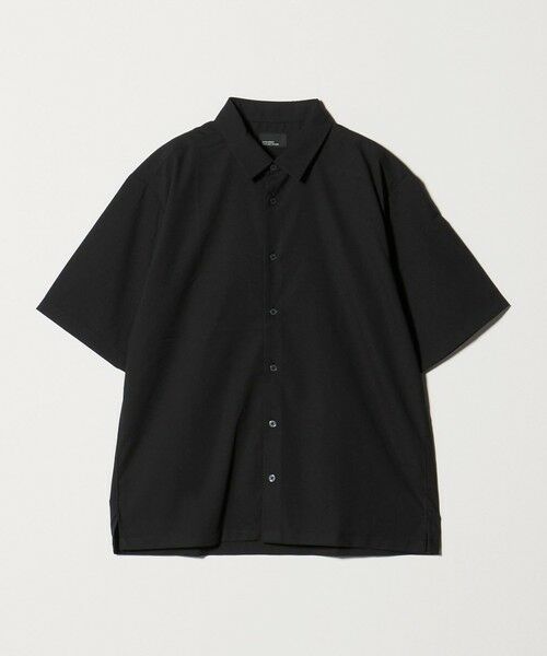 green label relaxing / グリーンレーベル リラクシング シャツ・ブラウス | 【WEB限定】JUST fit ウールライク ボックス シルエット 半袖 シャツ（BLACK）