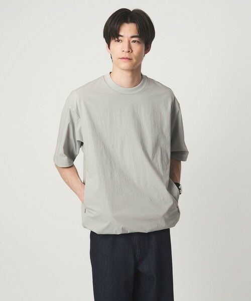green label relaxing / グリーンレーベル リラクシング Tシャツ | WONDER CLOTH クルーネック 半袖 Tシャツ -ストレッチ・接触冷感・吸水速乾-（LT.GRAY）