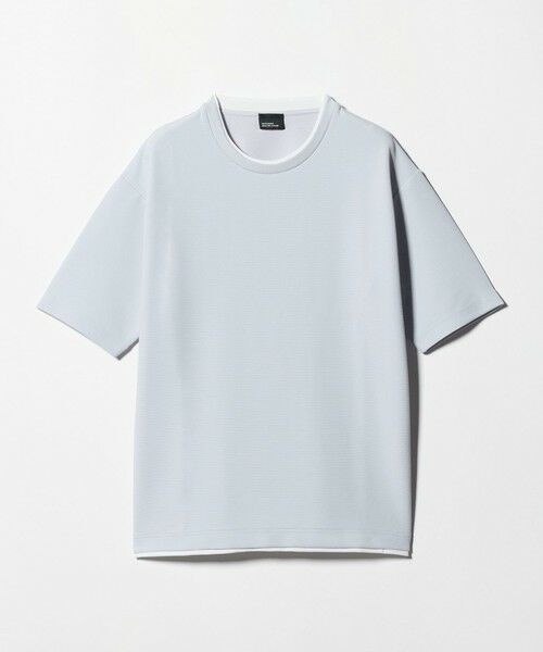 green label relaxing / グリーンレーベル リラクシング Tシャツ | 【WEB限定】JUST fit フェイクレイヤード Tシャツ カットソー -吸水速乾・抗菌-（LT.GRAY）