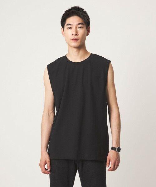 green label relaxing / グリーンレーベル リラクシング タンクトップ | アムンゼン ノースリーブ Tシャツ（BLACK）