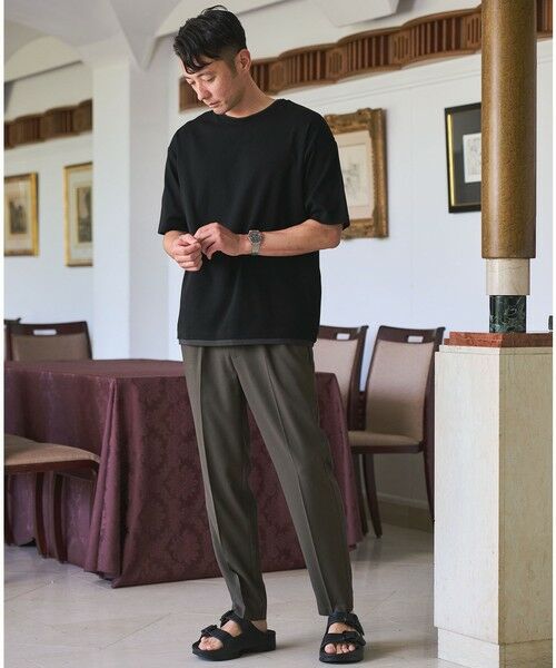 green label relaxing / グリーンレーベル リラクシング Tシャツ | ピケ フェイクレイヤード クルーネック 半袖 Ｔシャツ | 詳細9