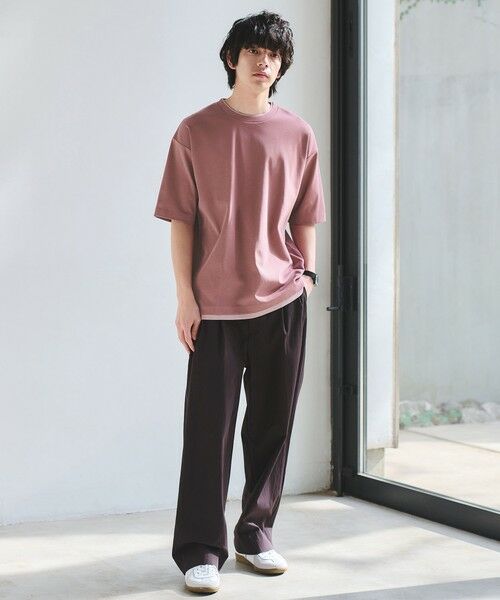 green label relaxing / グリーンレーベル リラクシング Tシャツ | ピケ フェイクレイヤード クルーネック 半袖 Tシャツ | 詳細7