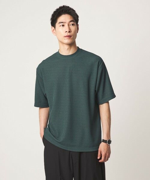 green label relaxing / グリーンレーベル リラクシング Tシャツ | 【WEB限定】JUST fit ピケ パイル 半袖 Tシャツ -吸水速乾・UVカット-（DK.GREEN）