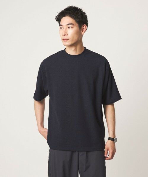 green label relaxing / グリーンレーベル リラクシング Tシャツ | 【WEB限定】JUST fit ピケ パイル 半袖 Tシャツ -吸水速乾・UVカット-（NAVY）