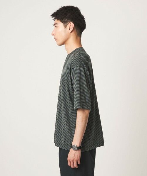 green label relaxing / グリーンレーベル リラクシング Tシャツ | FINE BASIC ボーダー Super100’s ウール 半袖 Tシャツ | 詳細3
