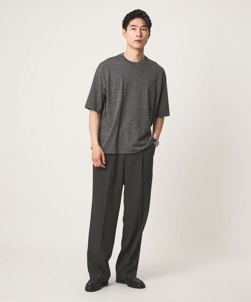 green label relaxing / グリーンレーベル リラクシング Tシャツ | FINE BASIC ハシゴ Super100’s ウール 半袖 Tシャツ | 詳細1