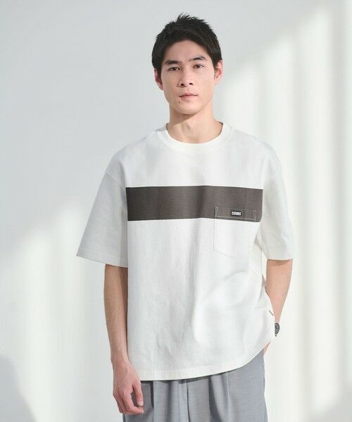 green label relaxing / グリーンレーベル リラクシング Tシャツ | 【別注】＜CHUMS＞GLR ライン ポケット 半袖 Tシャツ（WHITE）