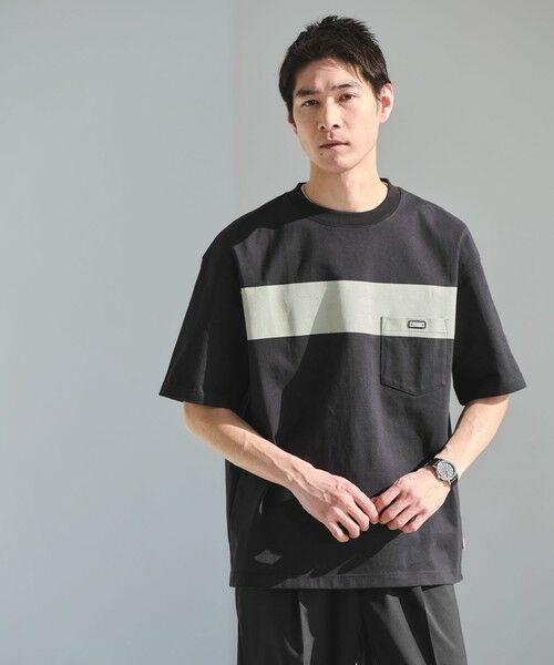 green label relaxing / グリーンレーベル リラクシング Tシャツ | 【別注】＜CHUMS＞GLR ライン ポケット 半袖 Tシャツ（BLACK）