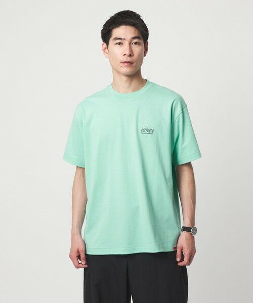 green label relaxing / グリーンレーベル リラクシング Tシャツ | ＜Manhattan Portage＞ ロゴ Tシャツ（TURQUOISE）