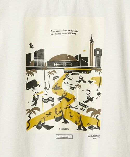 green label relaxing / グリーンレーベル リラクシング Tシャツ | 【別注】＜SoftBank HAWKS×FRUIT OF THE LOOM×GLR＞プリントTシャツ | 詳細2
