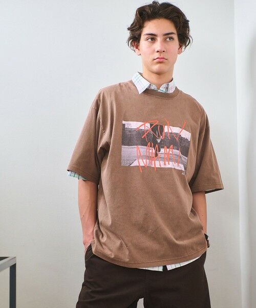 green label relaxing / グリーンレーベル リラクシング Tシャツ | 【別注】＜J.J.Mercer＞アスレチック 半袖 Tシャツ カットソー（DK.BROWN）