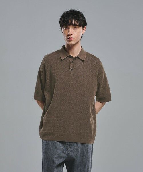 green label relaxing / グリーンレーベル リラクシング ポロシャツ | 【別注】＜Healthknit＞ガーメントダイ ニット 半袖 ポロシャツ（DK.BROWN）