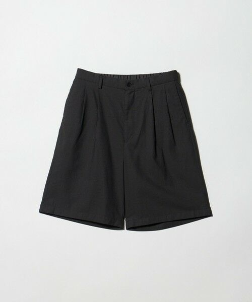 green label relaxing / グリーンレーベル リラクシング ショート・ハーフ・半端丈パンツ | TR 和紙 2プリーツ ショート パンツ ショーツ（DK.GRAY）