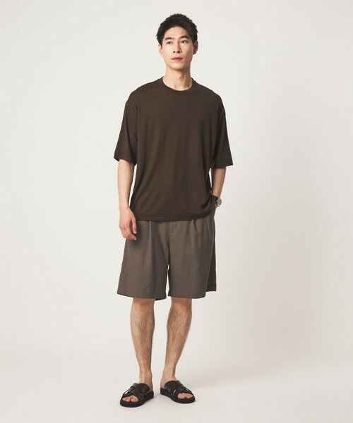green label relaxing / グリーンレーベル リラクシング ショート・ハーフ・半端丈パンツ | TR 和紙 2プリーツ ショート パンツ ショーツ | 詳細13