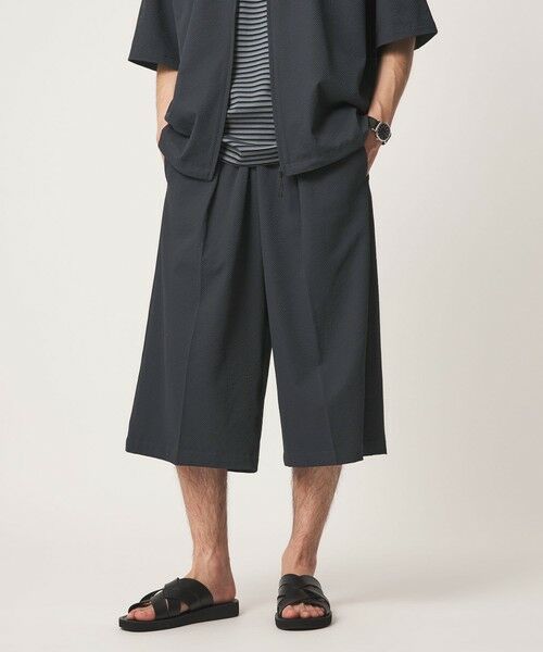 green label relaxing / グリーンレーベル リラクシング ショート・ハーフ・半端丈パンツ | 【WEB限定】＜GLR or＞ワイド ショーツ -吸水速乾-（DK.GRAY）