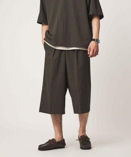 green label relaxing / グリーンレーベル リラクシング ショート・ハーフ・半端丈パンツ | 【WEB限定】＜GLR or＞ワイド ショーツ -吸水速乾-（DK.BROWN）
