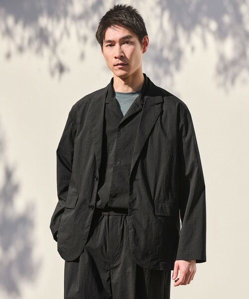 green label relaxing / グリーンレーベル リラクシング テーラードジャケット | WONDER CLOTH カジュアル ジャケット -ストレッチ・接触冷感・吸水速乾-（BLACK）