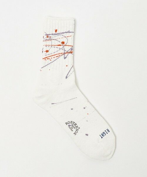 green label relaxing / グリーンレーベル リラクシング ソックス | 【別注】＜ROSTER SOX＞ ペイントソックス（WHITE）