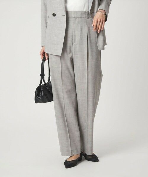 green label relaxing / グリーンレーベル リラクシング スラックス・ドレスパンツ | ［size SHORTあり］ライト カチリラ ストレート パンツ（LT.GRAY）