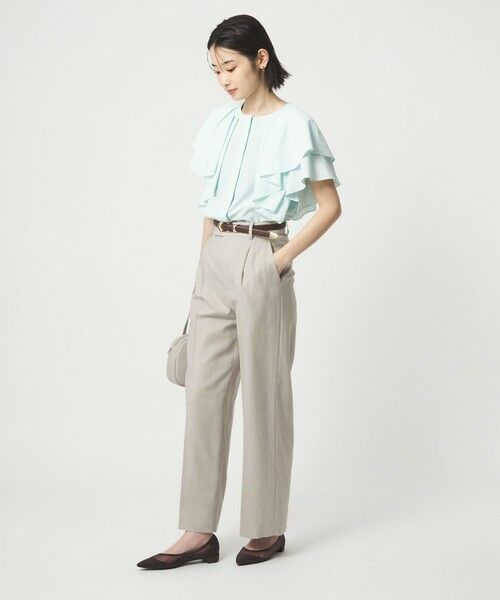 green label relaxing / グリーンレーベル リラクシング スラックス・ドレスパンツ | ［size SHORT/TALLあり］ライト リネンライク ストレート パンツ UVカット 通気性 | 詳細3