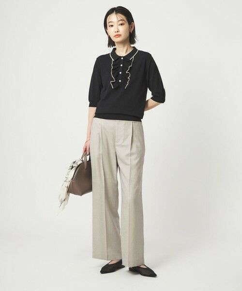 green label relaxing / グリーンレーベル リラクシング スラックス・ドレスパンツ | ［size SHORT/TALLあり］ライト リネンライク ストレート パンツ UVカット 通気性 | 詳細4