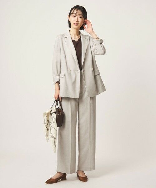 green label relaxing / グリーンレーベル リラクシング スラックス・ドレスパンツ | ［size SHORT/TALLあり］ライト リネンライク ストレート パンツ UVカット 通気性 | 詳細5