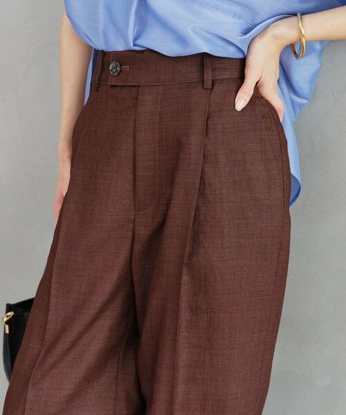 green label relaxing / グリーンレーベル リラクシング スラックス・ドレスパンツ | ［size SHORT/TALLあり］ライト リネンライク ストレート パンツ UVカット 通気性 | 詳細10