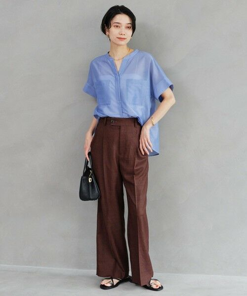 green label relaxing / グリーンレーベル リラクシング スラックス・ドレスパンツ | ［size SHORT/TALLあり］ライト リネンライク ストレート パンツ UVカット 通気性 | 詳細11