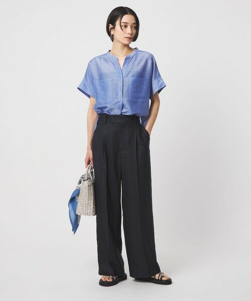 green label relaxing / グリーンレーベル リラクシング スラックス・ドレスパンツ | ［size SHORT/TALLあり］ライト リネンライク ストレート パンツ UVカット 通気性 | 詳細26