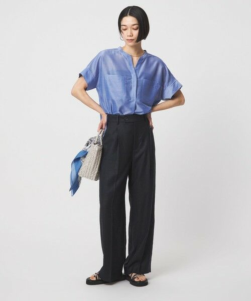 green label relaxing / グリーンレーベル リラクシング スラックス・ドレスパンツ | ［size SHORT/TALLあり］ライト リネンライク ストレート パンツ UVカット 通気性 | 詳細27