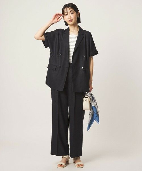 green label relaxing / グリーンレーベル リラクシング スラックス・ドレスパンツ | ［size SHORT/TALLあり］ライト リネンライク ストレート パンツ UVカット 通気性 | 詳細28