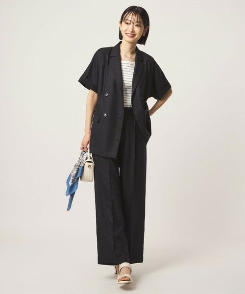 green label relaxing / グリーンレーベル リラクシング スラックス・ドレスパンツ | ［size SHORT/TALLあり］ライト リネンライク ストレート パンツ UVカット 通気性 | 詳細29
