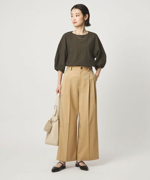 green label relaxing / グリーンレーベル リラクシング スラックス・ドレスパンツ | ［size SHORT/TALLあり］ツイル イージー ワイド パンツ | 詳細3