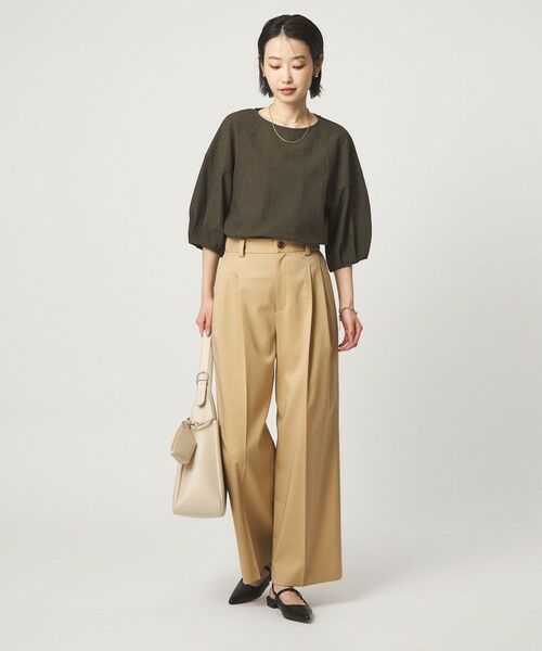 green label relaxing / グリーンレーベル リラクシング スラックス・ドレスパンツ | ［size SHORT/TALLあり］ツイル イージー ワイド パンツ | 詳細4