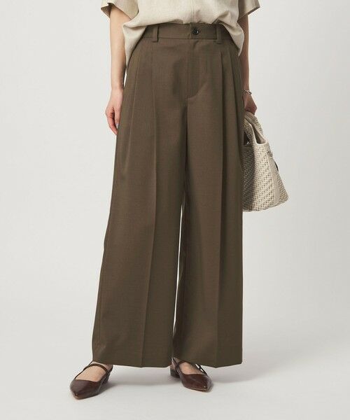green label relaxing / グリーンレーベル リラクシング スラックス・ドレスパンツ | ［size SHORT/TALLあり］ツイル イージー ワイド パンツ | 詳細7