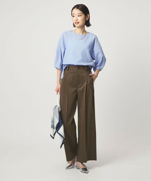 green label relaxing / グリーンレーベル リラクシング スラックス・ドレスパンツ | ［size SHORT/TALLあり］ツイル イージー ワイド パンツ | 詳細10
