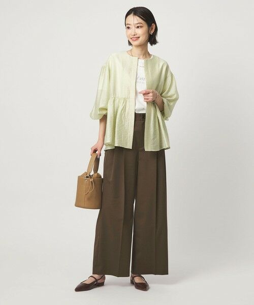 green label relaxing / グリーンレーベル リラクシング スラックス・ドレスパンツ | ［size SHORT/TALLあり］ツイル イージー ワイド パンツ | 詳細12