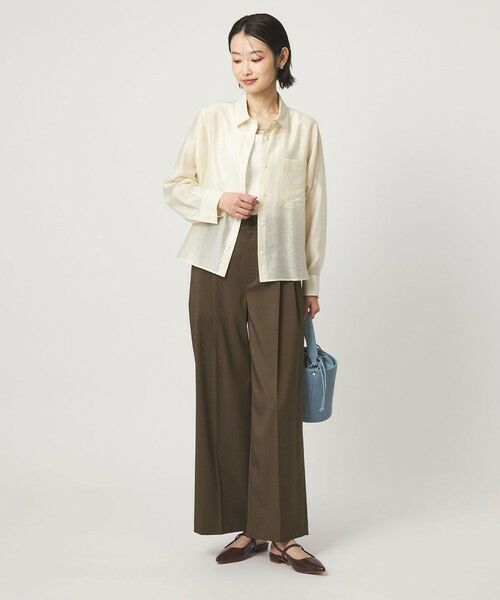 green label relaxing / グリーンレーベル リラクシング スラックス・ドレスパンツ | ［size SHORT/TALLあり］ツイル イージー ワイド パンツ | 詳細13