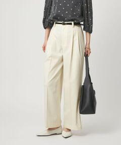 green label relaxing / グリーンレーベル リラクシング スラックス・ドレスパンツ | ［size SHORT/TALLあり］ツイル イージー ワイド パンツ オフホワイト