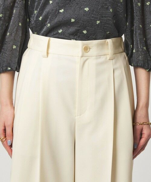 green label relaxing / グリーンレーベル リラクシング スラックス・ドレスパンツ | ［size SHORT/TALLあり］ツイル イージー ワイド パンツ オフホワイト | 詳細10