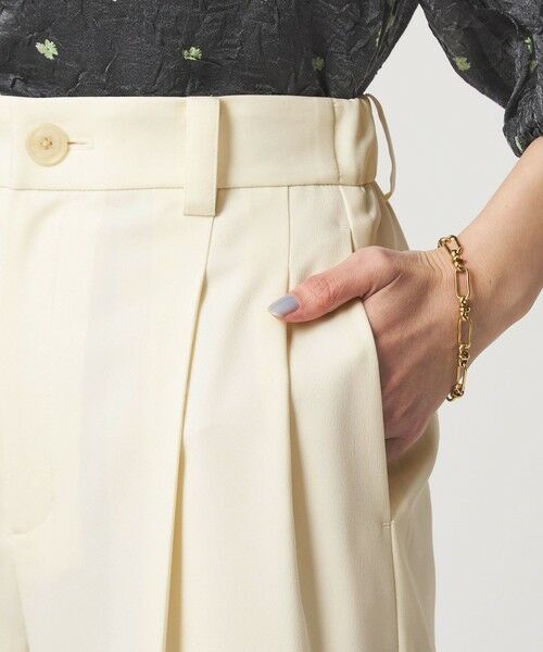 green label relaxing / グリーンレーベル リラクシング スラックス・ドレスパンツ | ［size SHORT/TALLあり］ツイル イージー ワイド パンツ オフホワイト | 詳細12