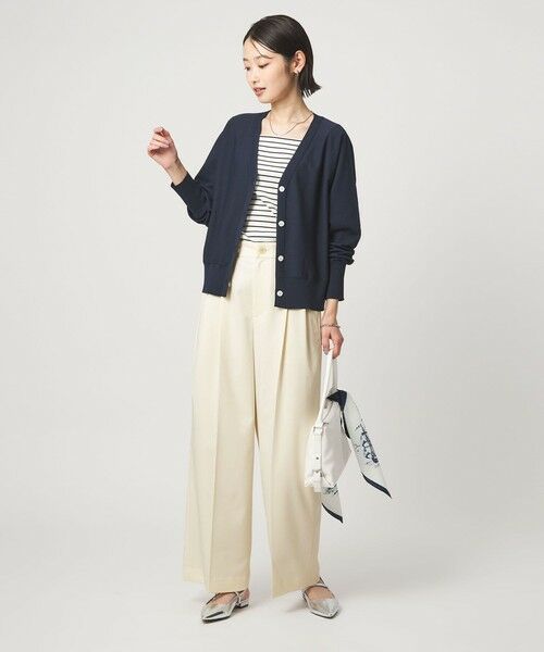 green label relaxing / グリーンレーベル リラクシング スラックス・ドレスパンツ | ［size SHORT/TALLあり］ツイル イージー ワイド パンツ オフホワイト | 詳細4