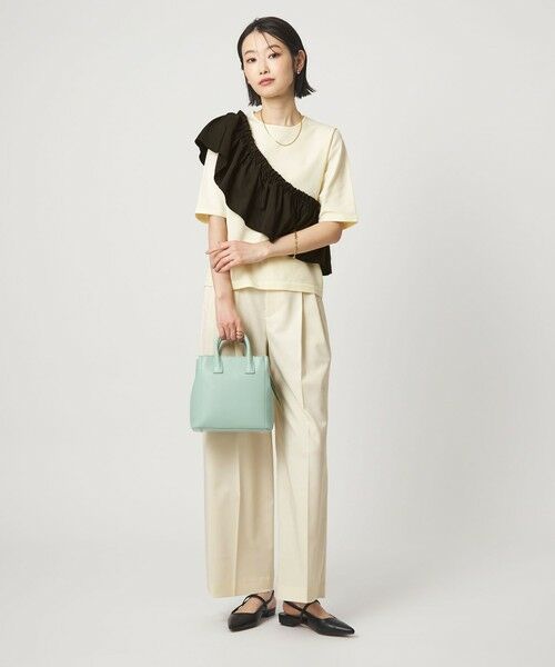 green label relaxing / グリーンレーベル リラクシング スラックス・ドレスパンツ | ［size SHORT/TALLあり］ツイル イージー ワイド パンツ オフホワイト | 詳細5