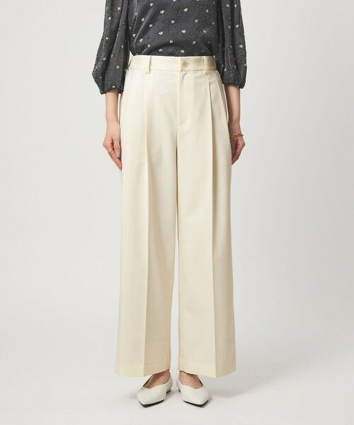 green label relaxing / グリーンレーベル リラクシング スラックス・ドレスパンツ | ［size SHORT/TALLあり］ツイル イージー ワイド パンツ オフホワイト | 詳細7